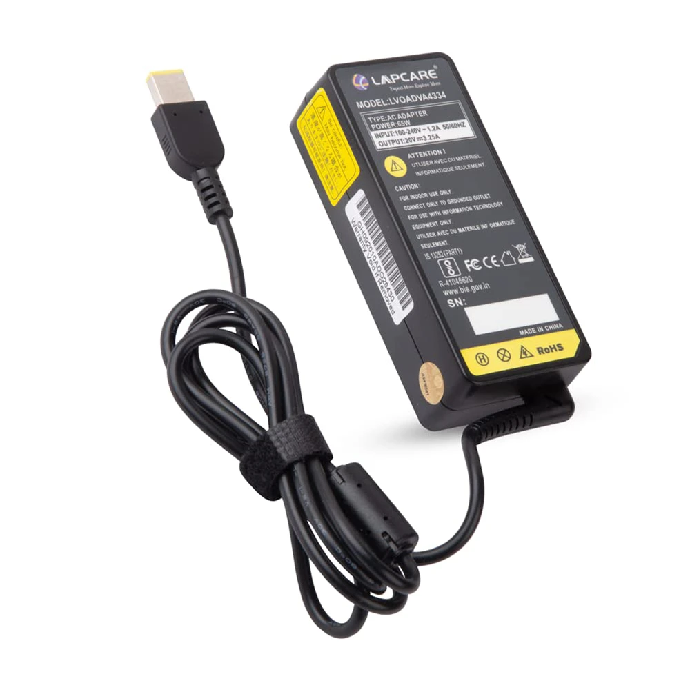 Lapcare Laptop Adapter Compatible For Lenovo 65w | 20v/3.25a | USB Pin view 2